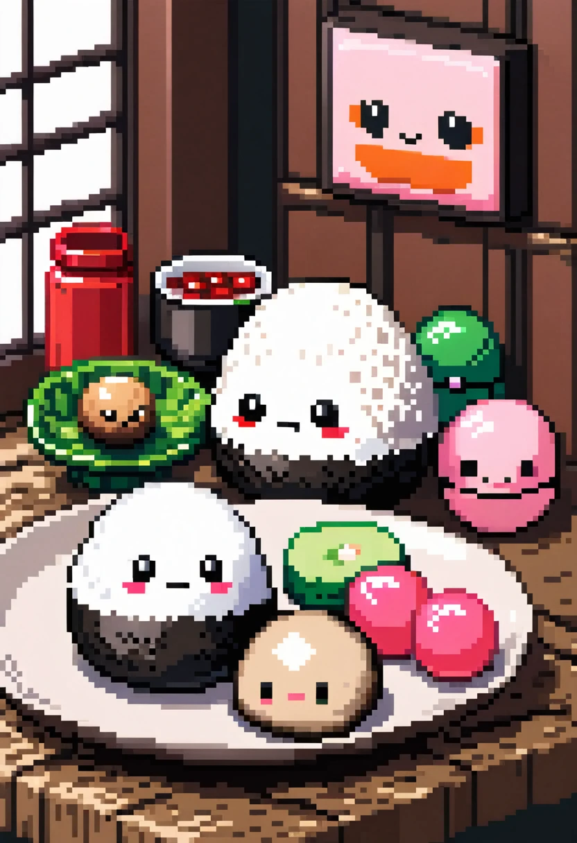 pixel art, Onigiri and dango no human