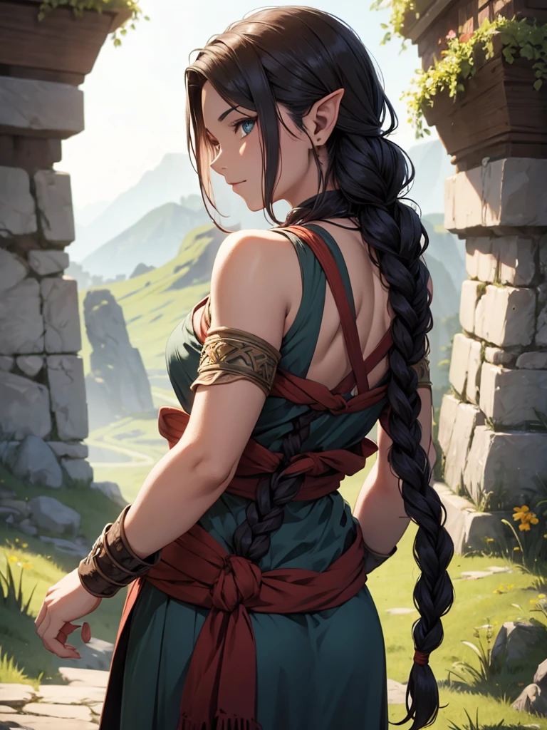 Half-Orc with braided hair