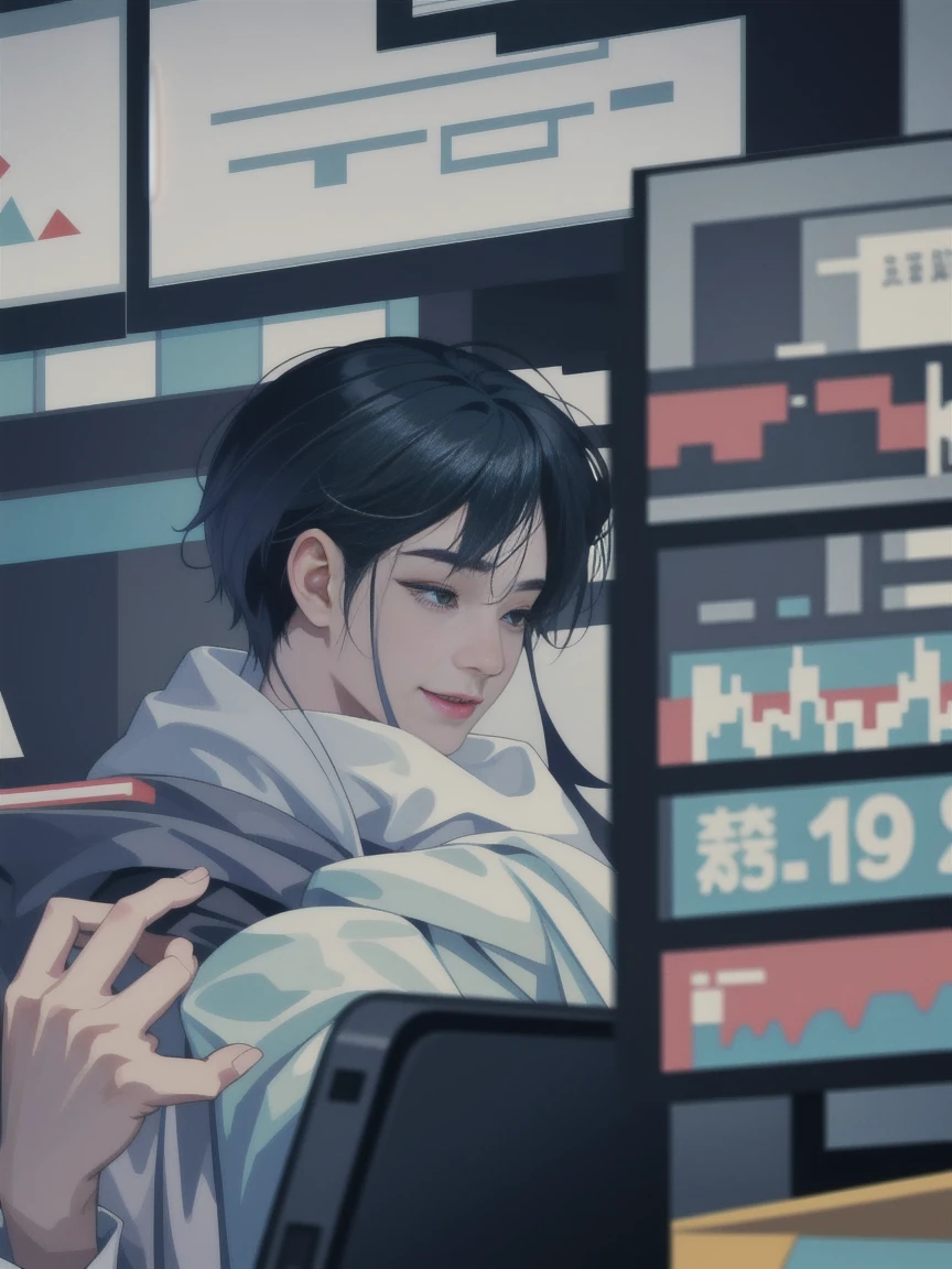 A DO TRADING ,STOCK MARKET,LOOKS HAPPY
