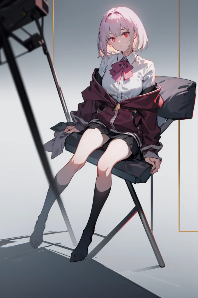 1girl, AkaneS, full body, sitting, Ultra-detail, (highres:1.1), best quality, (masterpiece:1.3), cinematic lighting