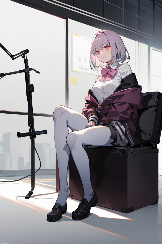 1girl, AkaneS, full body, sitting, Ultra-detail, (highres:1.1), best quality, (masterpiece:1.3), cinematic lighting