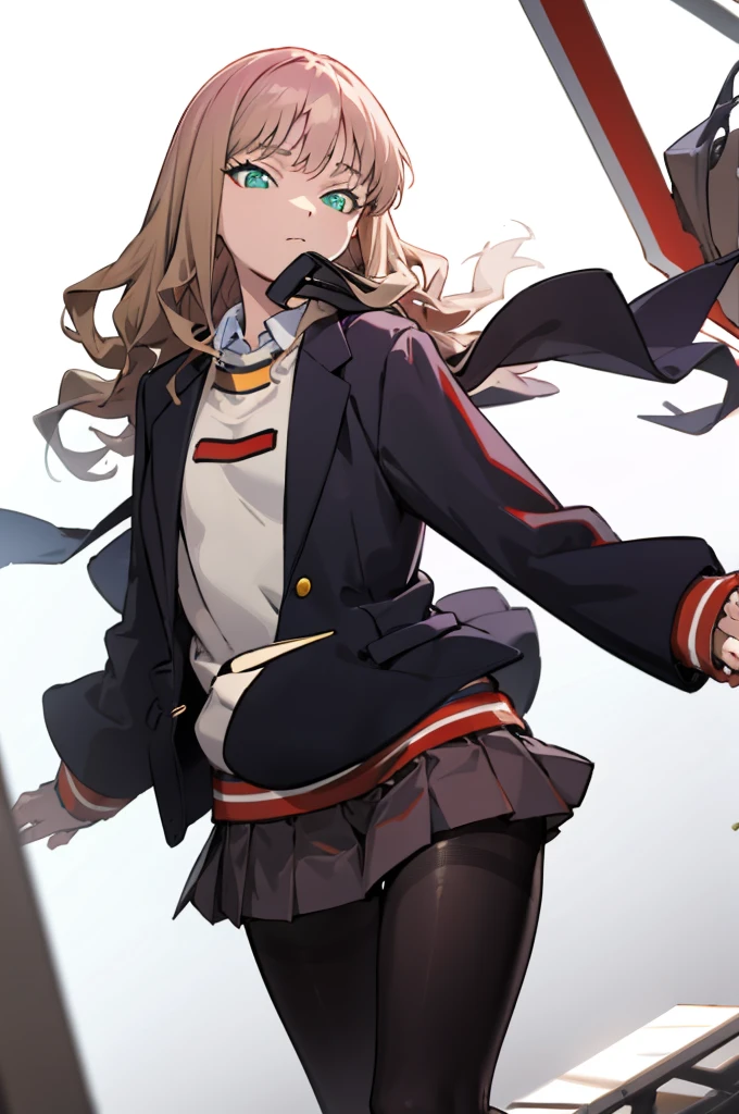 MinamiSchoolUniform, black pantyhose, black jacket, best quality, masterpiece, highres