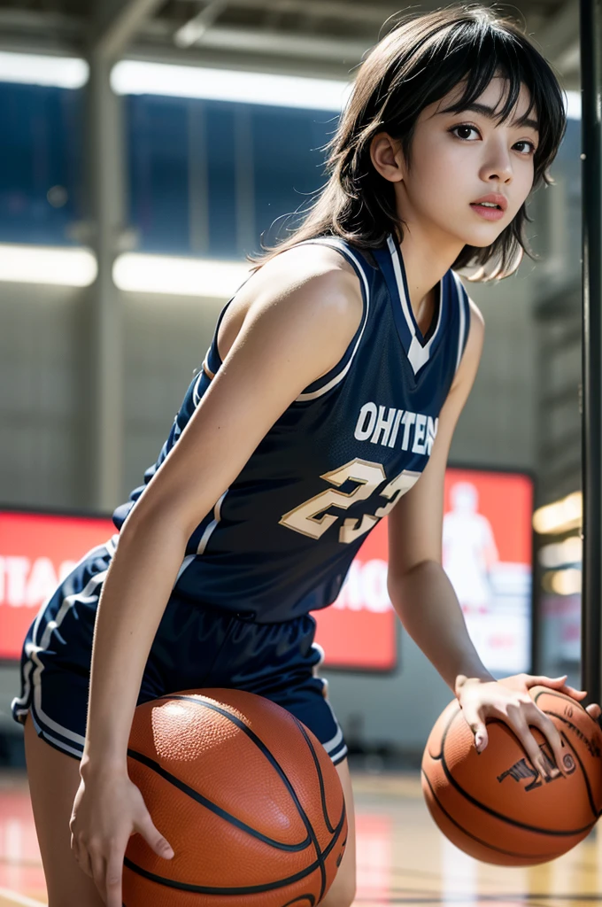 (8k, best quality, masterpiece:1.2), (realistic, photo-realistic:1.37), ultra-detailed,best quality, ultra high res, professional lighting, photon mapping, radiosity, physically-based rendering, cinematic lighting, basketball court,depth of field, sharp focus,sunbeam, good composition,(bokeh:1.2) 1girl,solo,(full body), (closed mouth),beautiful detailed eyes, pose, narrow waist,basketball uniform, black hair,messy hair,long hair floating in wind,(ulzzang-6500:1.2)
mix4, hiqcgbody