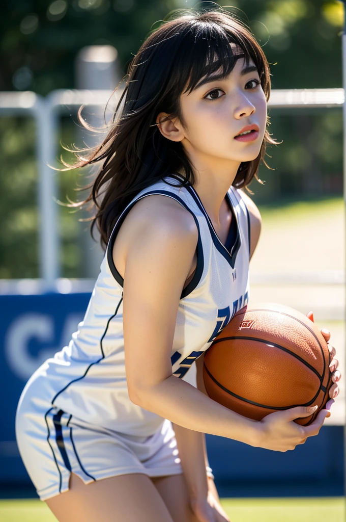 (8k, best quality, masterpiece:1.2), (realistic, photo-realistic:1.37), ultra-detailed,best quality, ultra high res, professional lighting, photon mapping, radiosity, physically-based rendering, cinematic lighting, basketball court,depth of field, sharp focus,sunbeam, good composition,(bokeh:1.2) 1girl,solo,(full body), (closed mouth),beautiful detailed eyes, pose, narrow waist,basketball uniform, black hair,messy hair,long hair floating in wind,(ulzzang-6500:1.2)
mix4, hiqcgbody