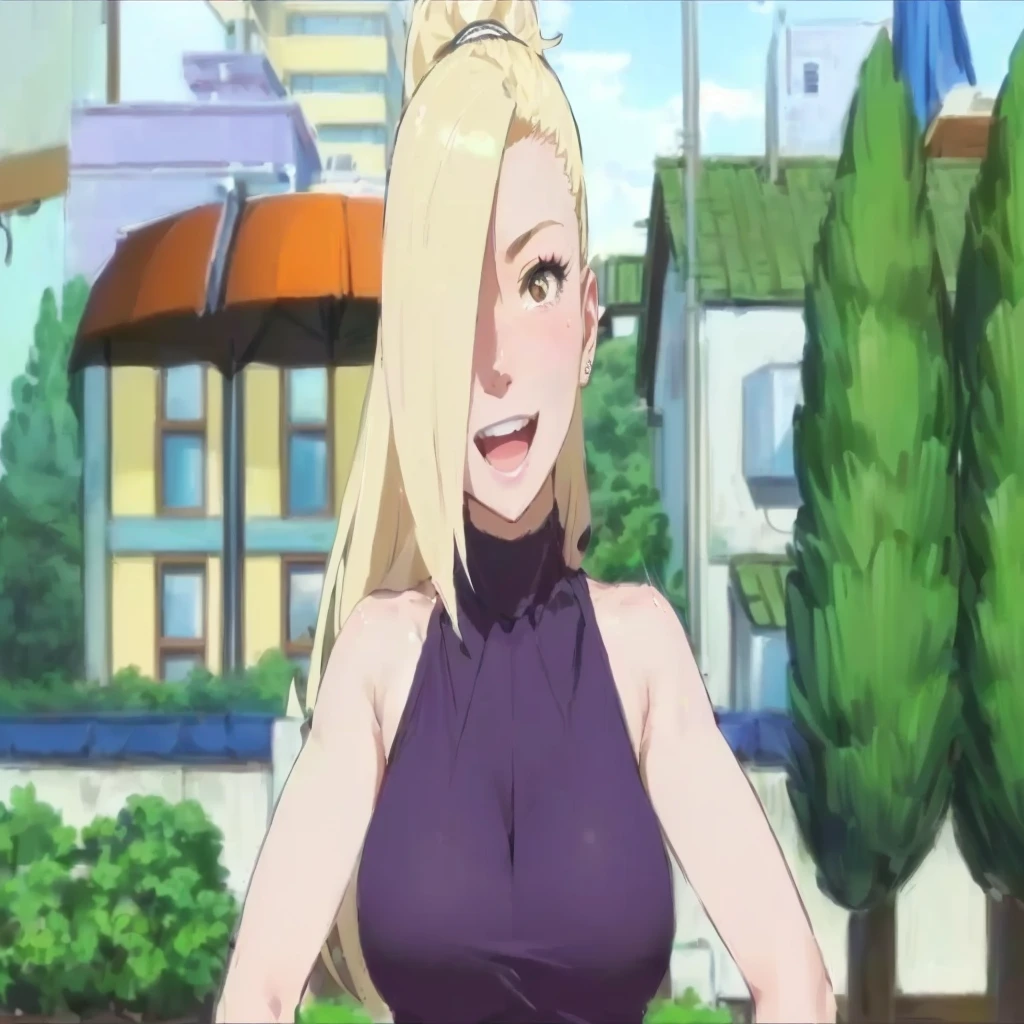 thong bikini, milf, suntanned, (excited look), Ino yamanaka, gazing at viewer, Face ultra detailed, Sunnyday, day time, upper body view, anime styling, 独奏, (Pure white bikini), detailed beach side, neckleace , (medium breasts), blonde, ((an eye covered in hair, hair over eye)), gazing at viewer, big arms, (shoulders off, broadshouldered, very small biceps, curved body), hidden eye, ssmile , gaping mouth, very happy, Bullish, hair clip, keen gaze, sharp face, keen eye, long neck, crotch, へそ, cool colours, double bra, thicc thighs