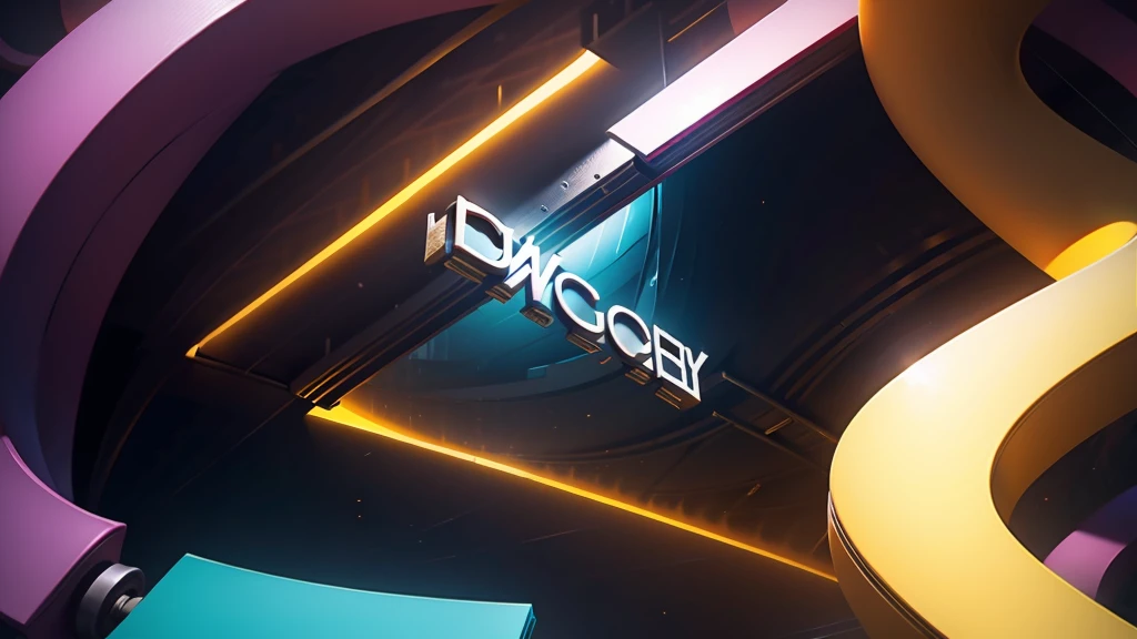 Lo-FI youtube channel banner, (DTG word: 1.8), (DTG letters: 1.8), (Three letters: 1.5), only letters, writing, abstract, colorful, high resolution, high quality, neon colors, dark grey background, black grey grdient