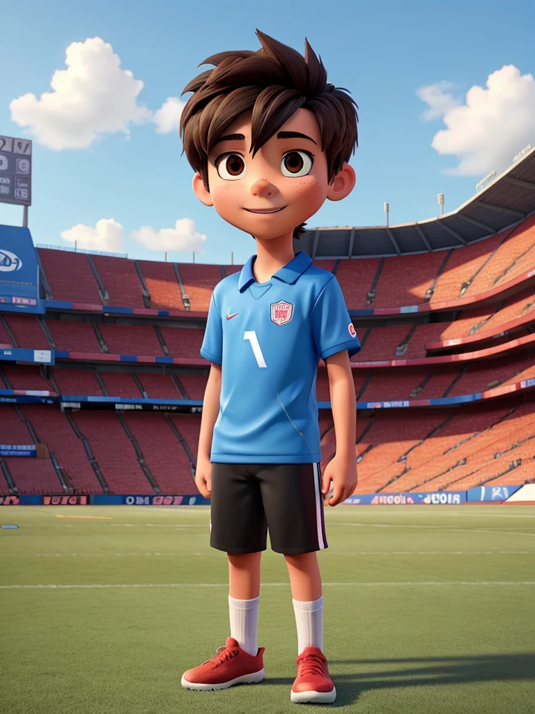 Player Vini Jr in the middle of the football field 