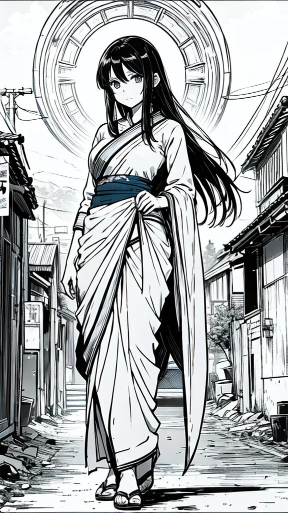 Anime woman in sari