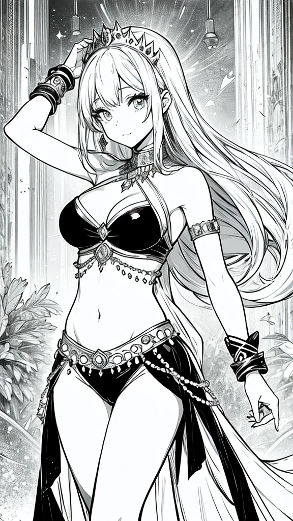 Anime woman belly dancer 
