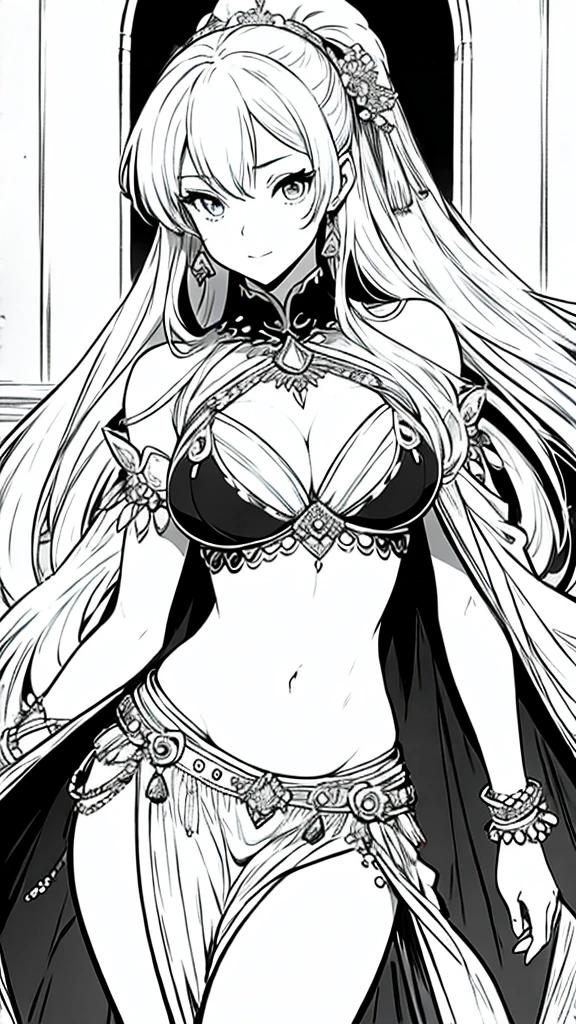 Anime woman belly dancer