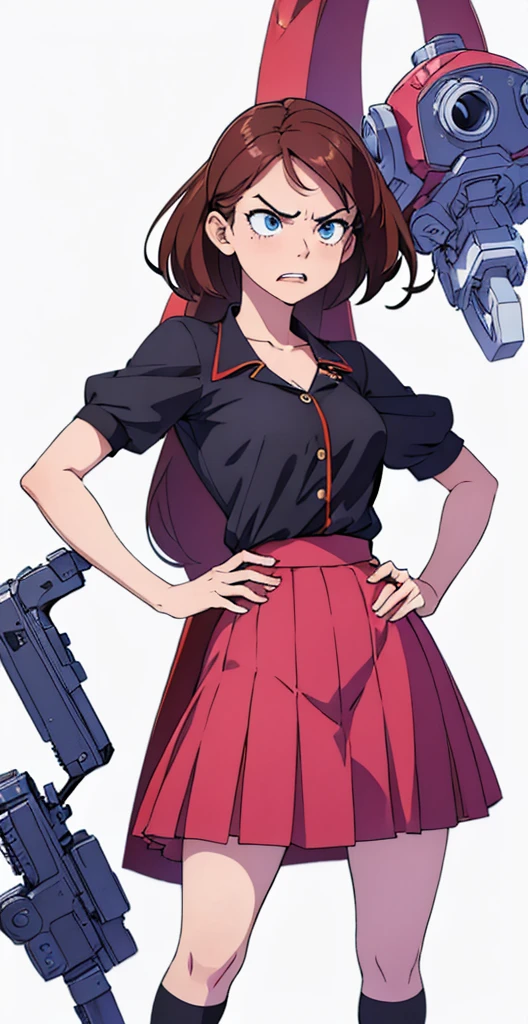 hands dramatic, hands moving, hands on hips, hands firmly on hips, frustrated, angry, showing frustration, shirt skirt dress
