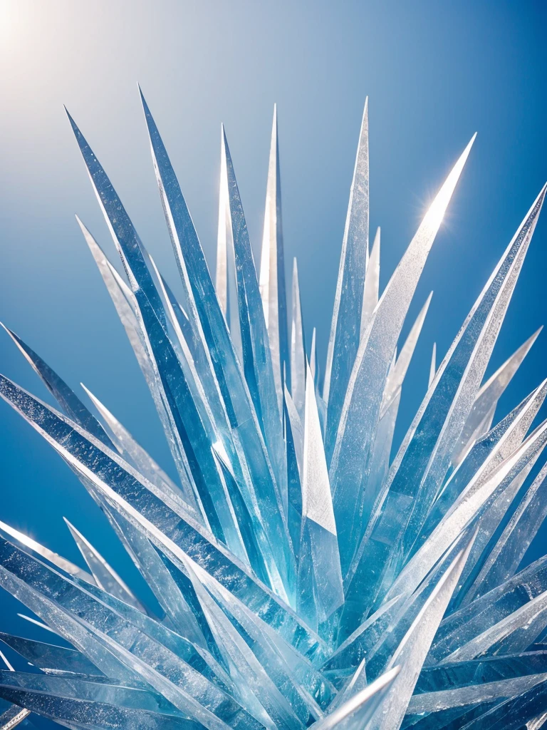 ice spikes, bright and sharp 