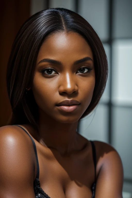 (Masterpiece:1.2, 8k resolution, RAW photo, best quality, hyper-detailed), award-winning full-body picture of a stunning Nigerian 1supermodel, perfect oval face, (highest detailed eyes and pupil), perfect almond eyes, sexy, digital photography, broken glass, (blurred background), minimal background, 8k, UHD, dslr, soft lighting, soft colors, best quality, super detail, highres, ((More Detail, enhance_all, fix_everything)),