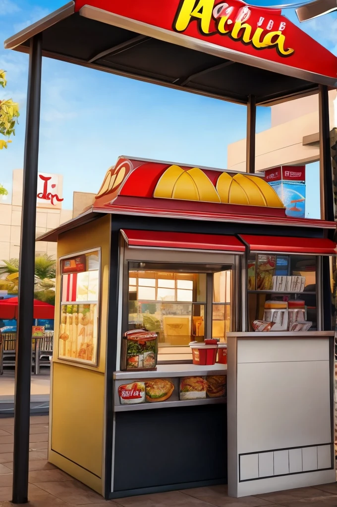 Empty fast food booth 