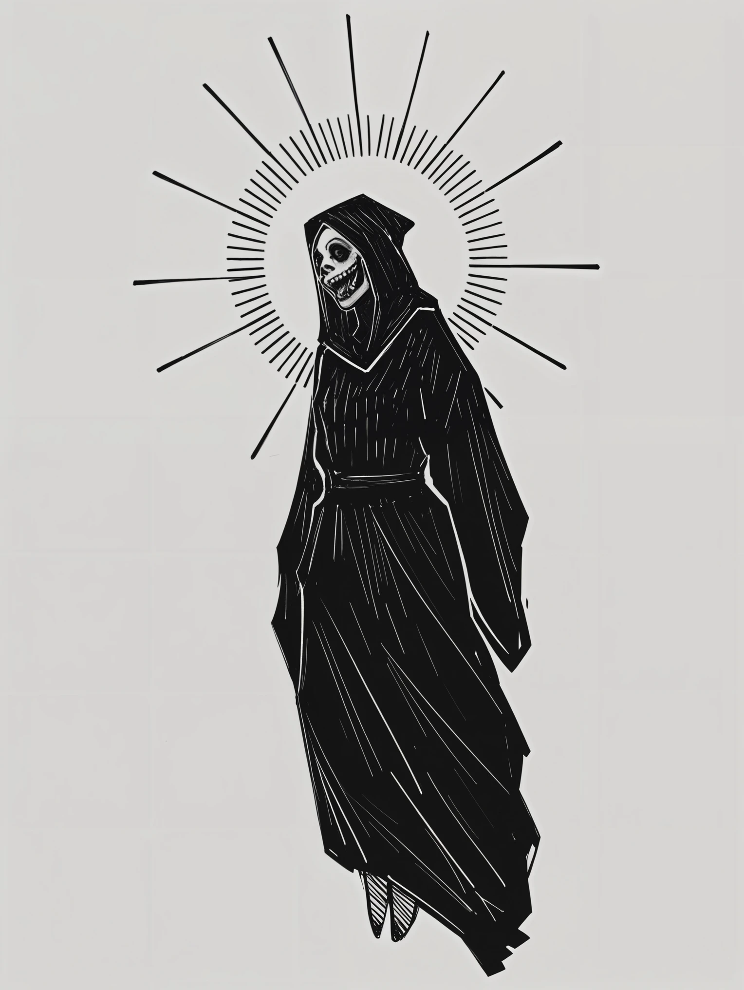 score_9, score_8_up, score_7_up, 1girl, sketch, r3d, monochrome, sketch, dark art, horror art, clean sketch lines,