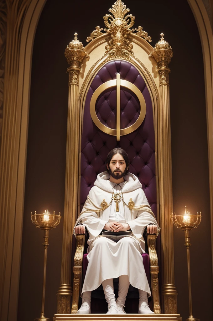 GOD, on a throne with a timeless setting with an infinity symbol, written The Great I am