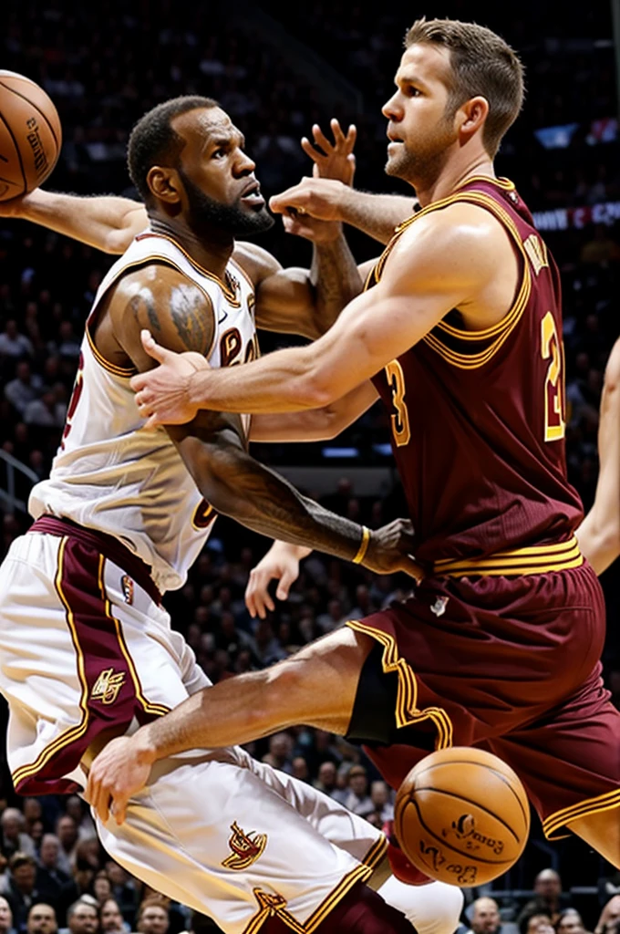 Lebron tackles Ryan Reynolds