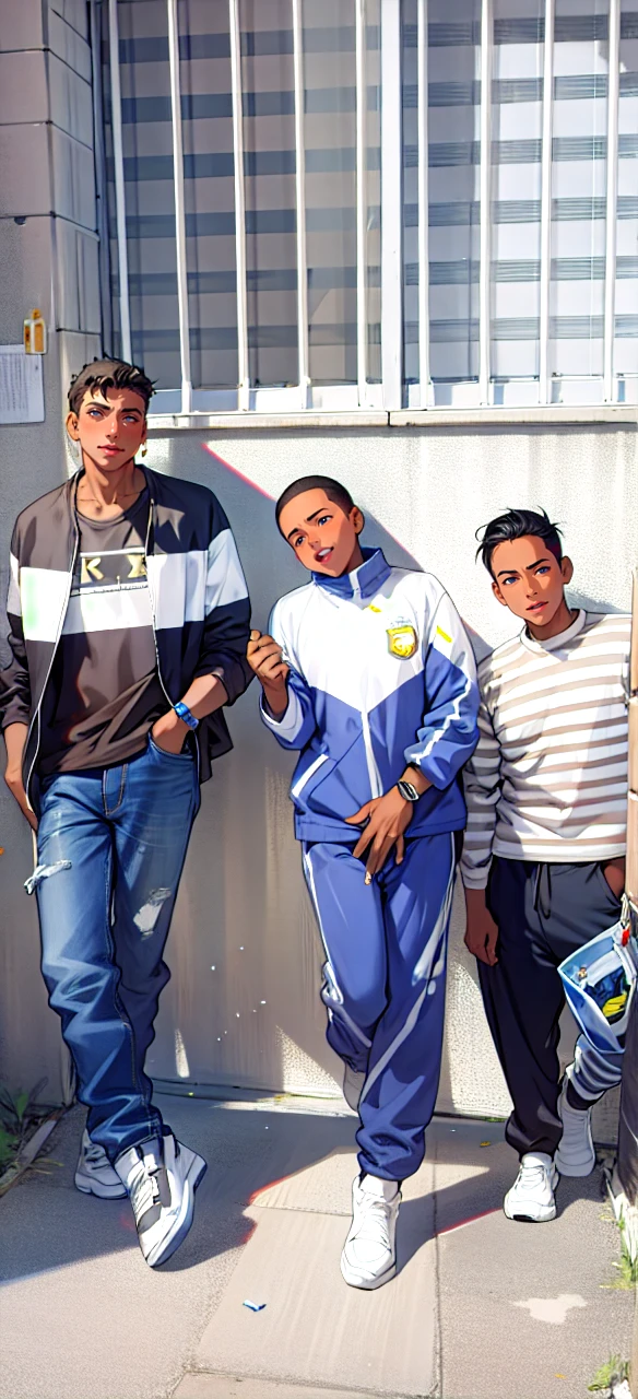 (best quality),(work of art), three men
