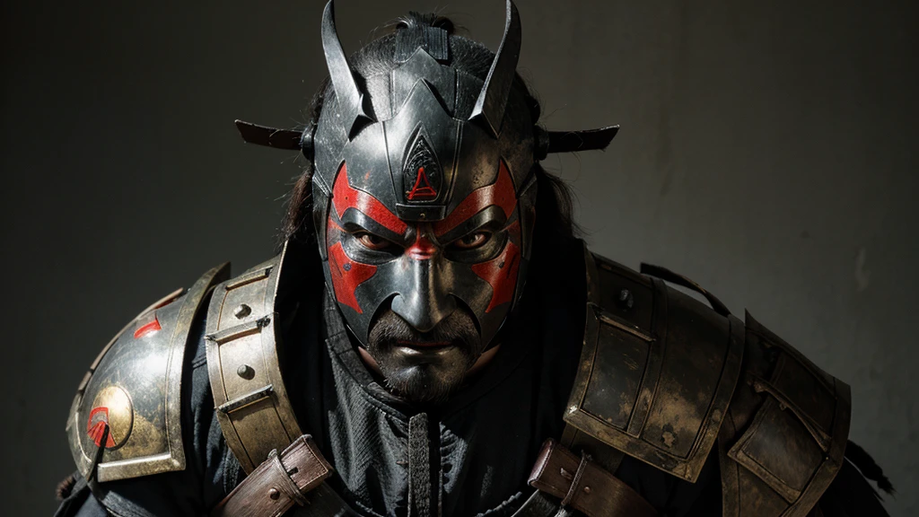 Man wearing ancient samurai armor, Bushido ,Wear ancient samurai armor, Bushido ,Wear an ancient demon mask in Bushido., ,Wear an ancient Bushido samurai helmet.,Ninja Fuma