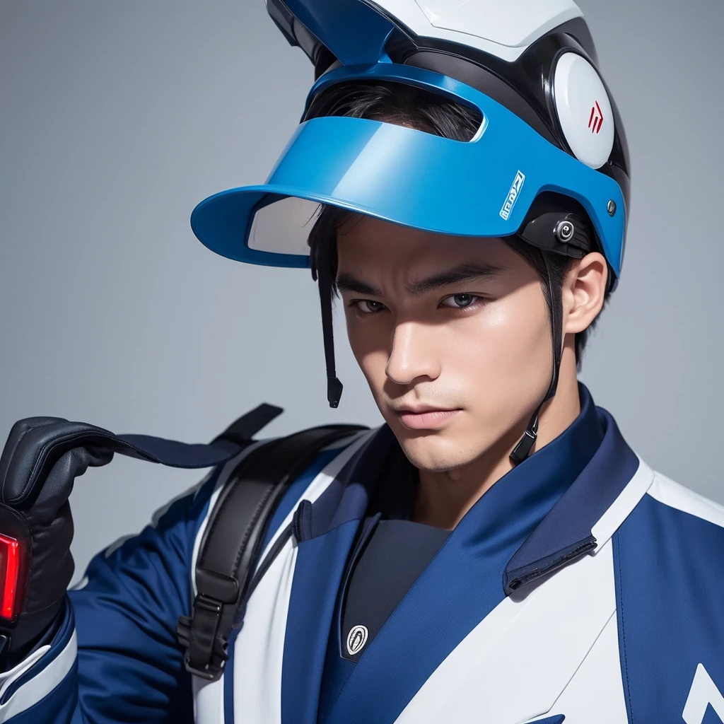 He wears a suit with distinctive blue and white coloring.。There is a red symbol on the head.、The mouth has a golden visor.。Number 1's weapons are the Rider Punch and the Rider Kick.、The fast-paced action is fascinating。Also、Strong sense of justice、people々It is impressive to see them fighting to protect。