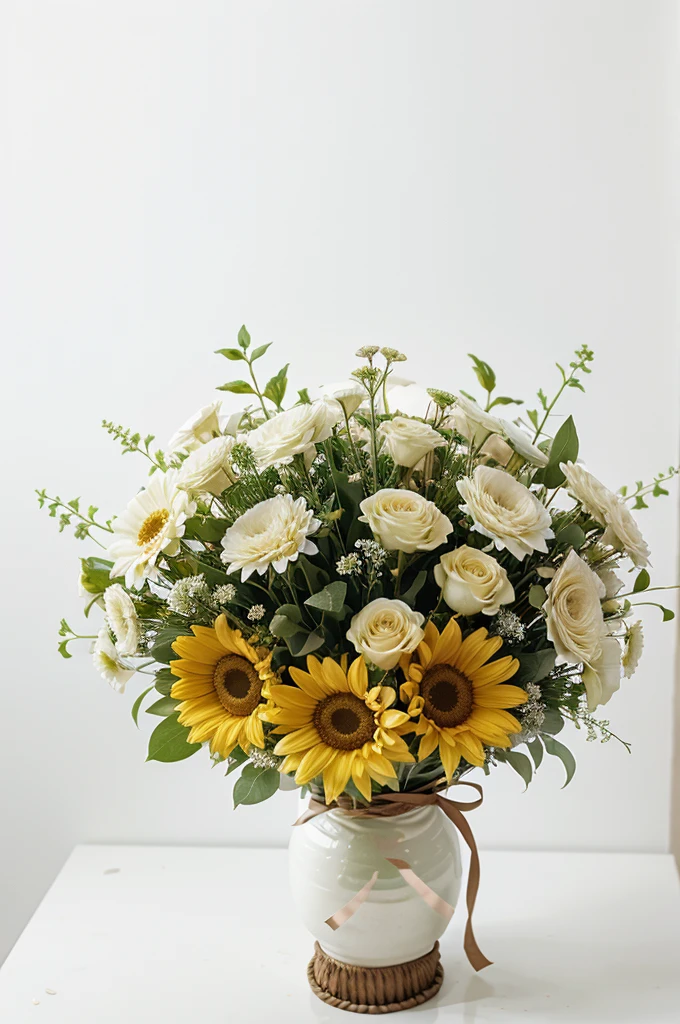 beautiful bouquet of flowers created by a florist on a white background without unnecessary details for men