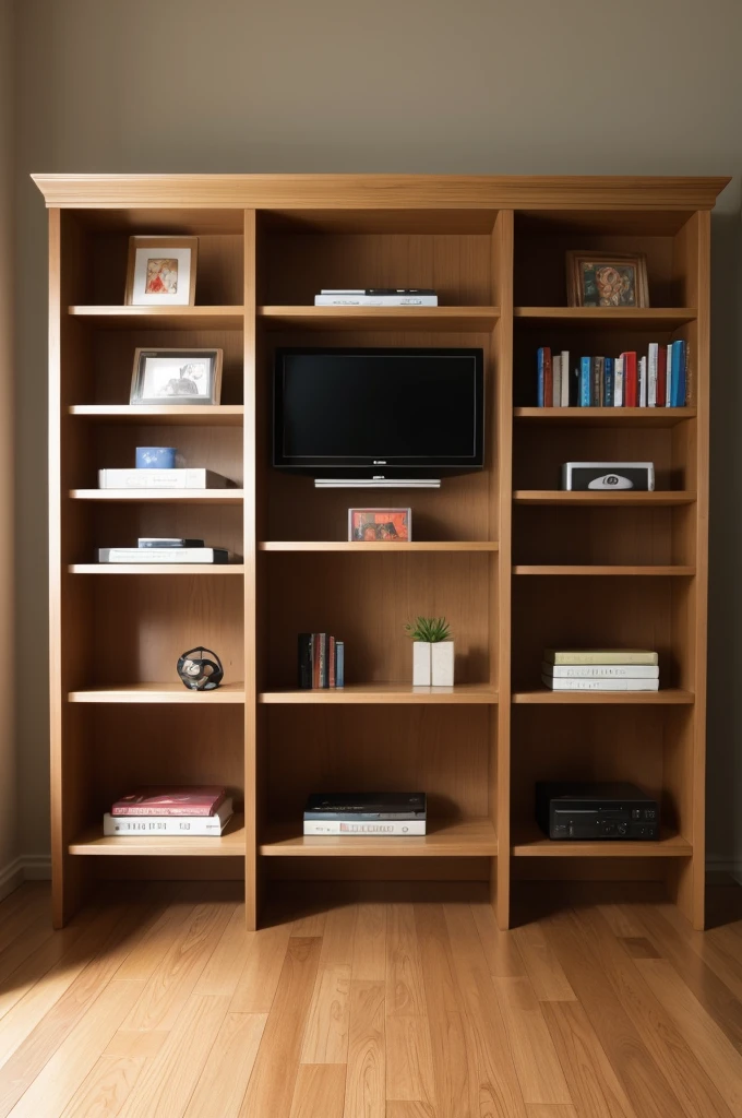 A book shelf and a video game