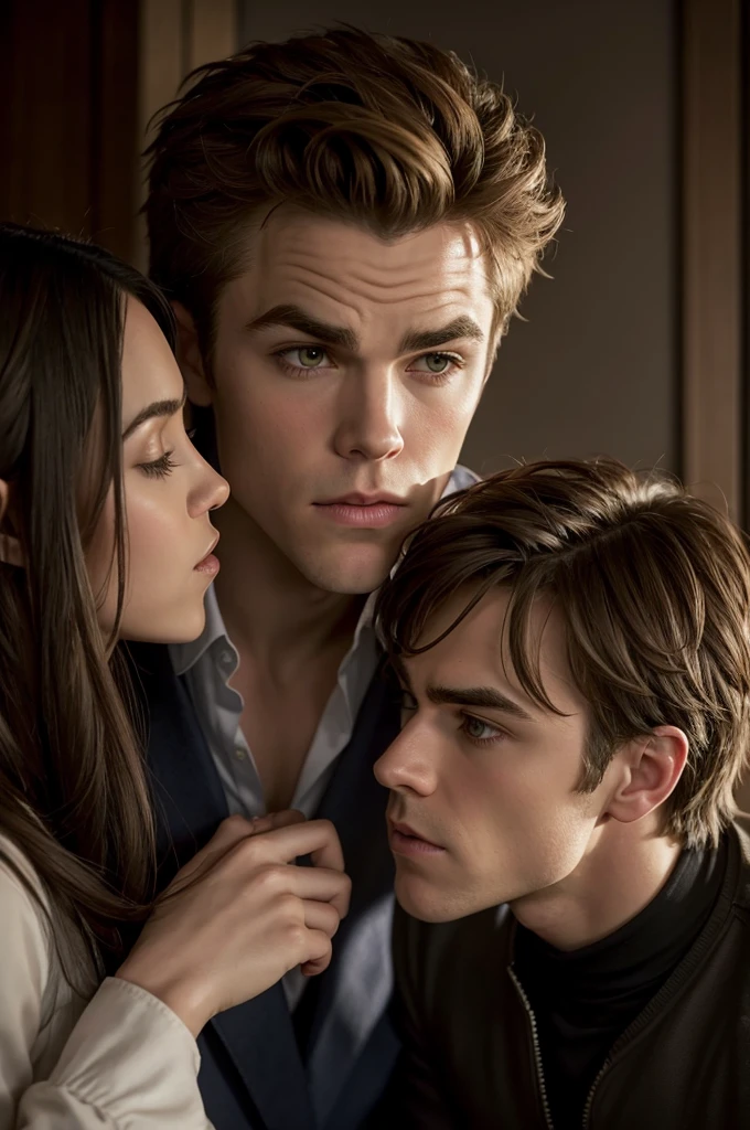 stefan salvatore kissing damon salvatore