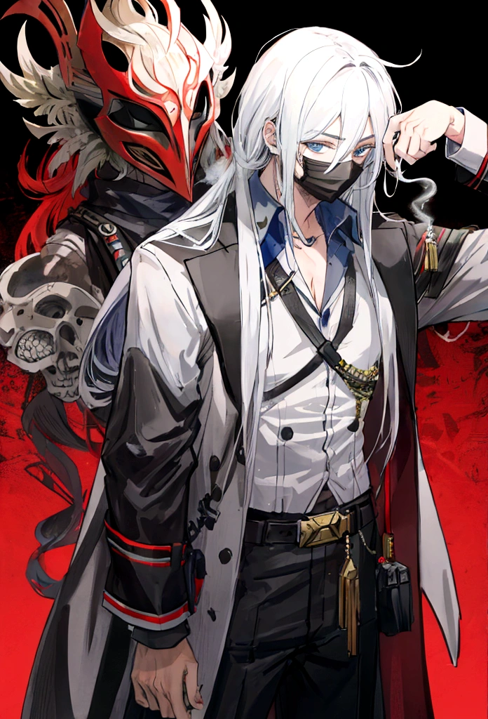 a guys with locks and a mask who smoke
