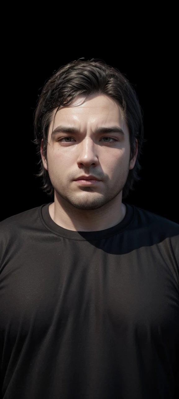 3D Avatar Fat White Man Black Shirt 
