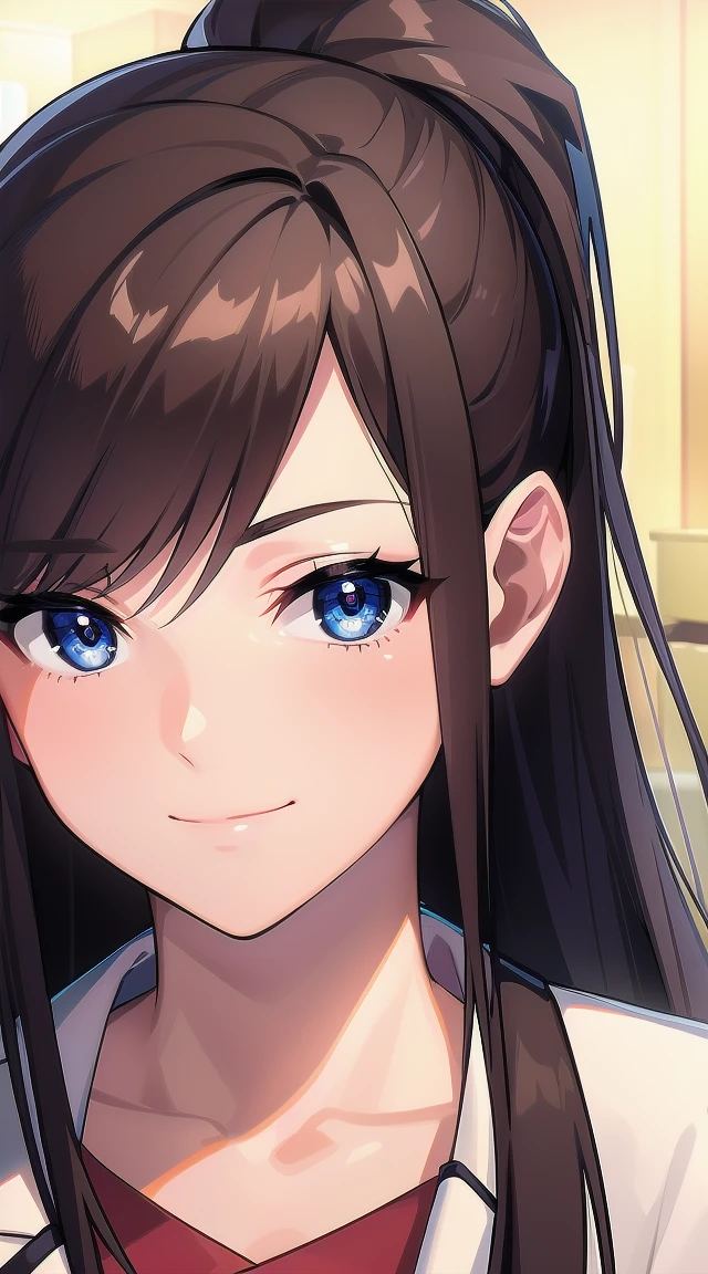 1girl,brown hair
BREAK ((emaskye, (ponytail, brown hair, labcoat),armband, eyewear on head:1))
BREAK ((smiling:1.1))
BREAK indoors,
BREAK looking at viewer,
BREAK (masterpiece:1.2), best quality, high resolution, unity 8k wallpaper, (illustration:0.8), (beautiful detailed eyes:1.6), extremely detailed face, perfect lighting, extremely detailed CG, (perfect hands, perfect anatomy),