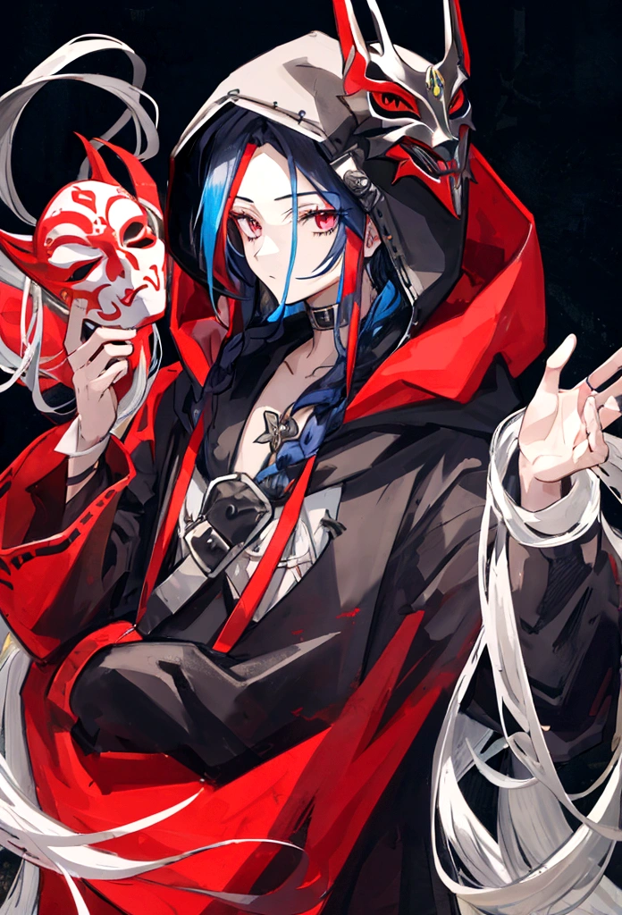 a guys with dredlocks, a sweet hood and a mask  