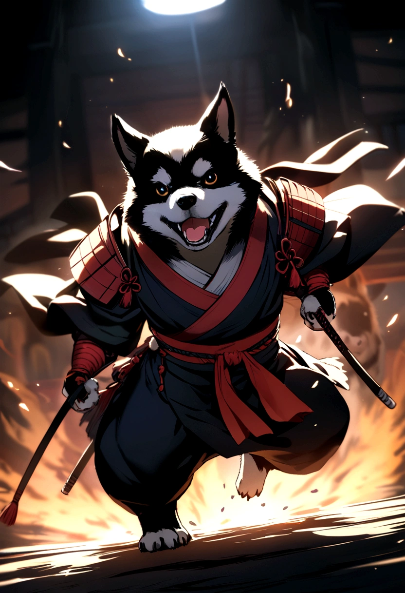 very cute samurai dog