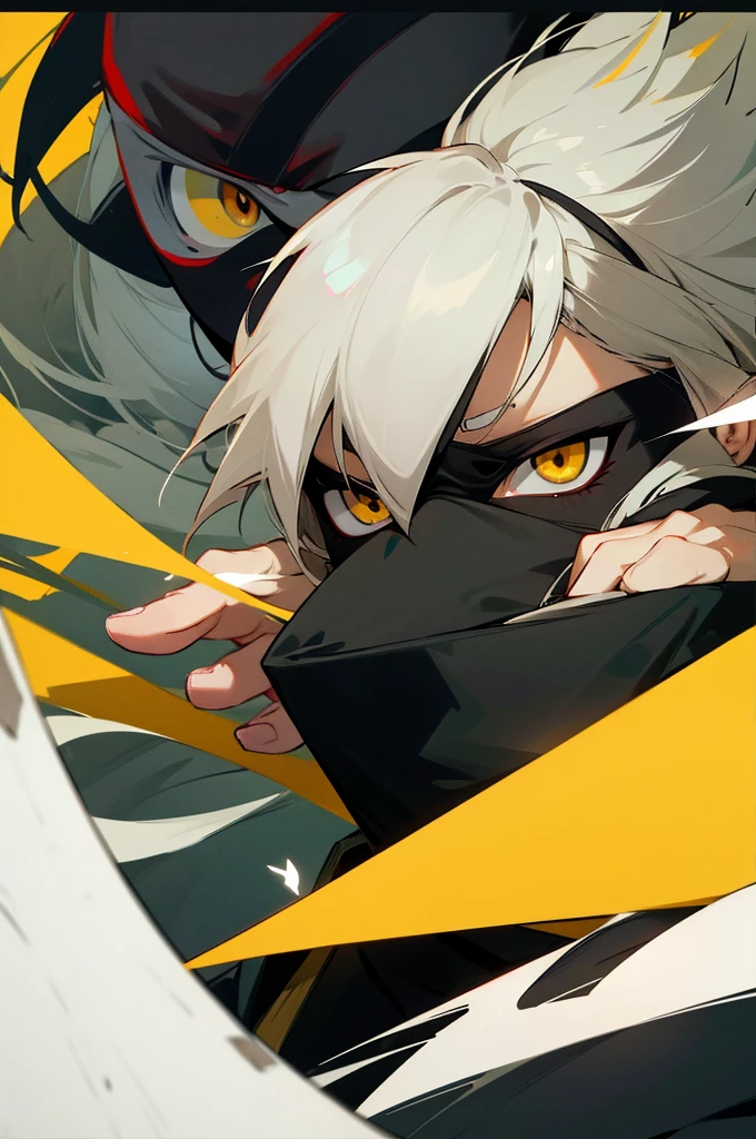 Kakashi Hatake, yellow eyes, hyperdetailed