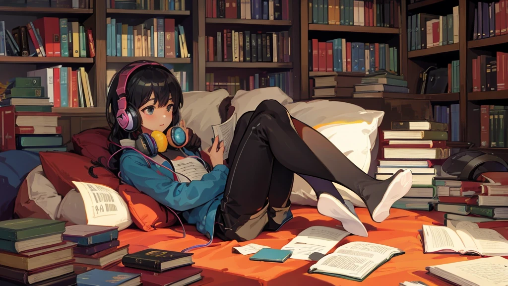 books and headphones