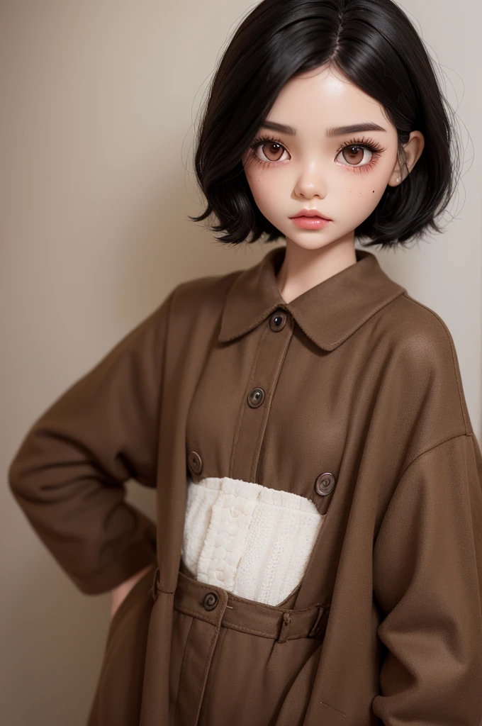 Blythe Doll, Short black hair, brown eyes, brown skin, mole on right cheek