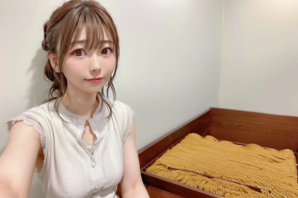 Highest quality, Realistic, Perfect Human Anatomy, Very detailed, Very delicate and beautiful, Raw photo, Professional Lighting, Illumination, Depth of written boundary, Single focus, whole body, Skinny Japanese woman, 30-year-old woman, Brown Hair, Small Head, Beautiful Eyes, True Face, Realistic skin, Fine grain, Lace Underwear,(((One person)))
