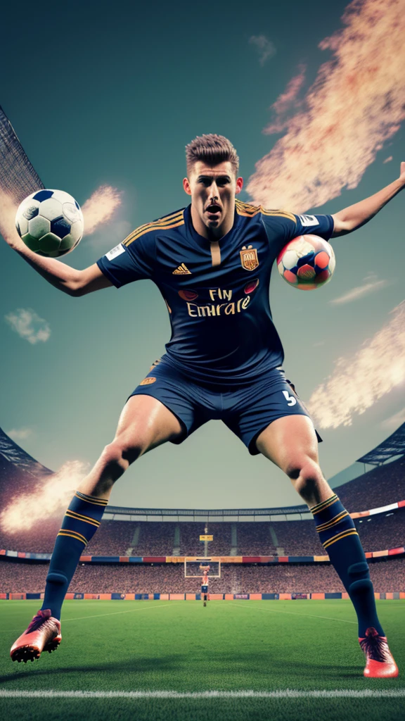 ((Masterpiece, top quality, high resolution)), ((highly detailed CG unified 8K wallpaper)), (huge stunning goddess shot, very hot and sexy, jaw-dropping beauty, perfect proportions, beautiful body, slim body beauty:1.1), soccer players in action on a soccer field during a game, soccer, sports photography, playing soccer, soccer player, sport game, sport photography, shutterstock, football, the best ever, attacking, cover shot, interrupting the big game, football player, professional sports style, trending dribble, best on adobe stock, by Wayne England, action shot, dynamic action shot, 