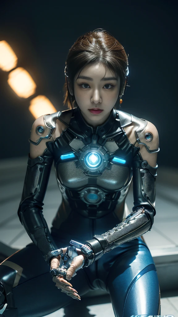 (((A woman with a mechanized body))), dynamic podium: 1.3), (realistic:1.5), (realistic:1.4), 8k, Super detailed beautiful girl, 1 girl, (a sunny day:1.5), intricate body details, (short: 1.3), (highest quality: 1.0), (Super high sharpness: 1.0), (thin hair:1.4),(Beautiful and delicate depiction of eyes),((((ride a motorcycle)))),unreal engine:1.4,photorealistic:1.4, skin texture:1.4, masterpiece:1.8,highest quality at best,(Wearing the communication headset、future city、((cybernetics))、Blue Wear、Metal fingers、long limbs、((joints are gears))