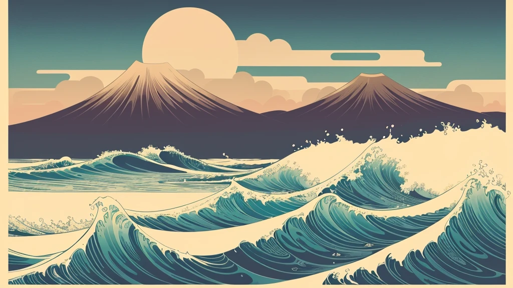 Generate a high-resolution image featuring a large, singular sun in the style of Katsushika Hokusai. The image should incorporate traditional Japanese aesthetics, with elements such as intricate line work, ukiyo-e composition, and a harmonious blend of colors."
Additional Details:
To refine the output, consider adding these details if the AI allows:
Style: "Traditional Japanese ukiyo-e"
Elements: "Elegant line work, gradient shading, and stylized clouds or waves"
Color Palette: "Warm tones with subtle gradients"
Background: "Natural elements like mountains, waves, or traditional Japanese scenery