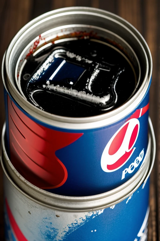 An open can of Pepsi dripping with blood.