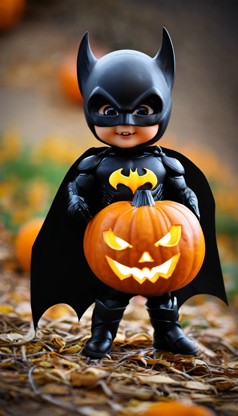 heloween pumkin, little batmans