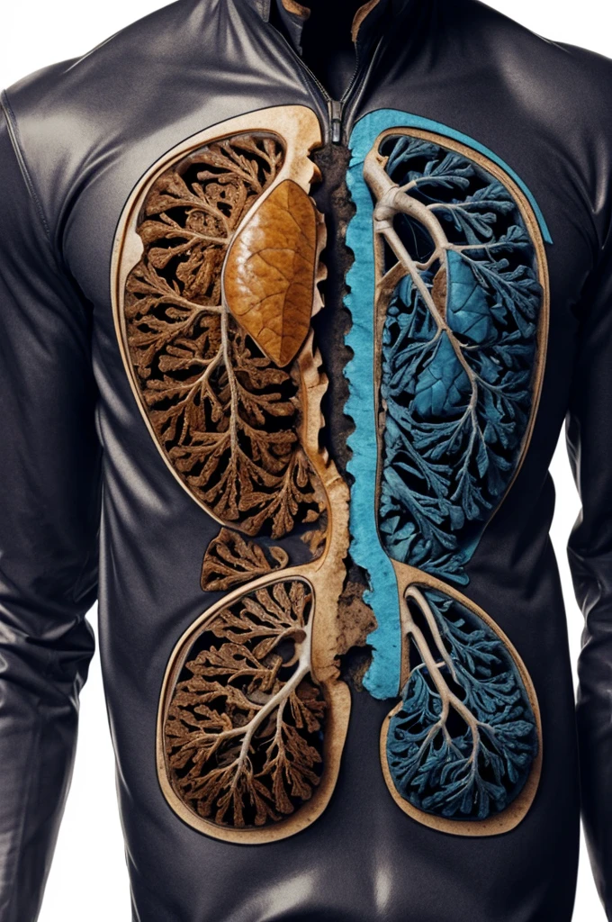 Lungs in the process of inhalation
