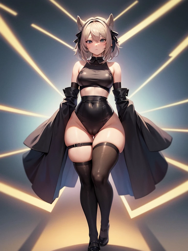 Femboy, solo, thick_thighs, thighhighs, fullbody, big_ass, clothes
