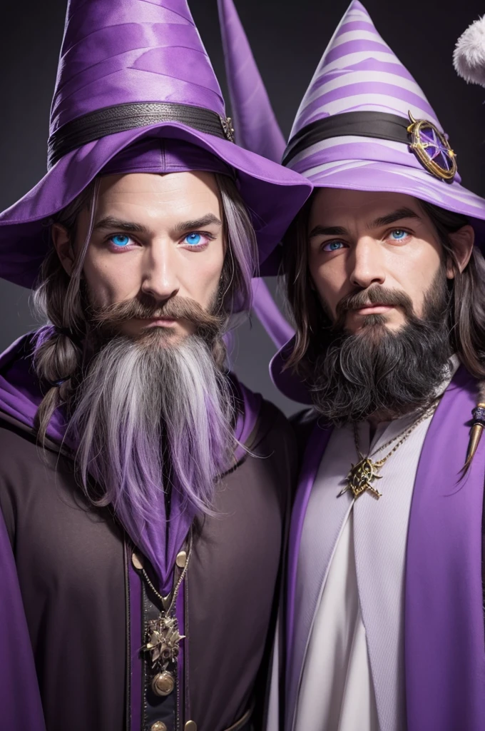 Purple wizards with heterochromia wearing wizard hat
