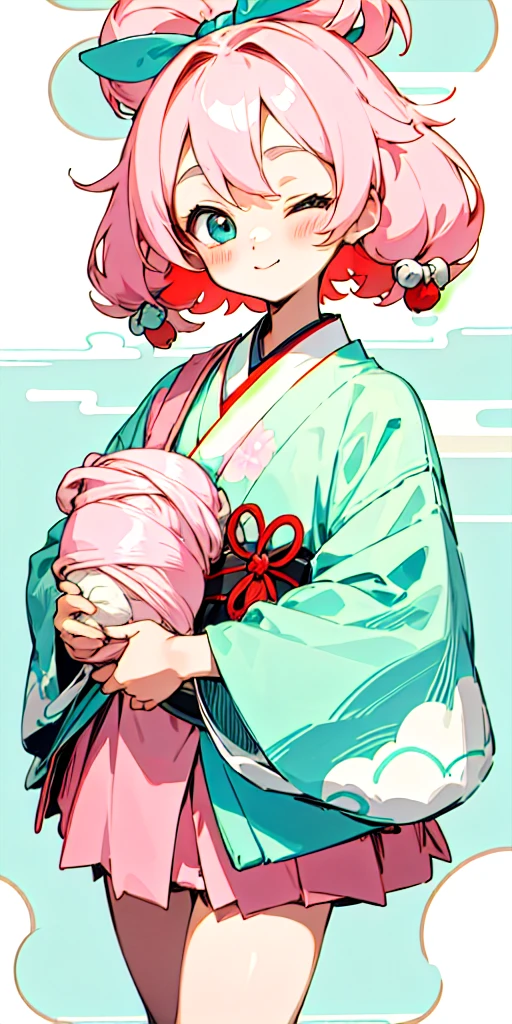 8k full hd.
Japanese anime style cute girl Character Details Hair: Short and red, with a bow or small cute accessory. It will be a character from a brand's logo, so make her hand centered in the image showing the knitting roll, with her eyes closed happily. Art: Flashy Japanese propaganda style. Clothing: A traditional Japanese outfit or something knitting-related, like a cute sweater. Facial Expression: Cheerful and friendly, with big eyes Colors: Soft, pastel tones, such as light pink, baby blue, or mint green.