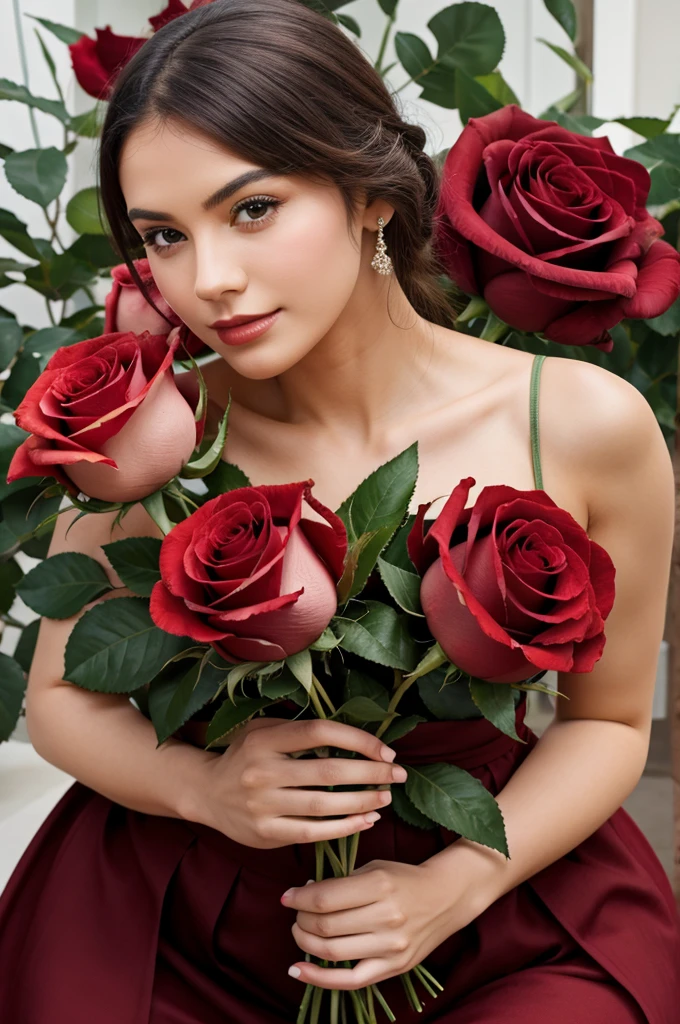 Make a flower red rose