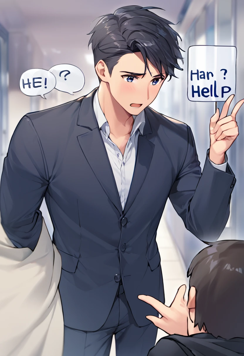 man asking for help