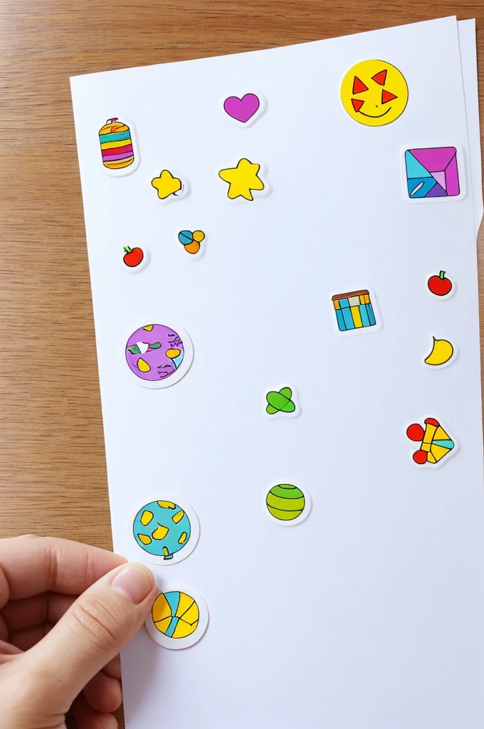 Create a sticker paper with stickers but the sheet must be transparent
