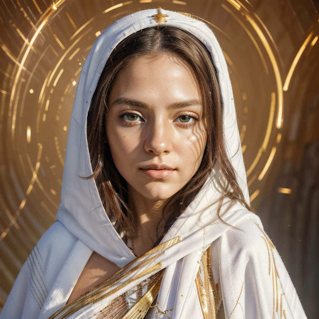 (work of art, maximum quality, best qualityer, offcial art, beautiful and aesthetic:1.2), (1 girl), extremely detailed eyes, (Fractal Art:1.3), colorfully, More Detailed, (face perfect), shining skin, hdr, (white cloak golden lines:1.2), Galaxy, (light stripes), stunning visuals, (dynamic stripes, luminous trails:1.2), swirly vibrant colors, (phoenix), (Dragon)