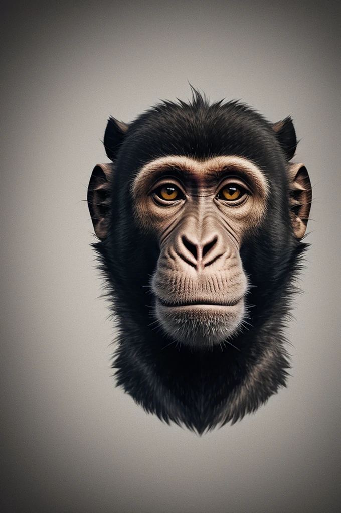 Create a student logo of a monkey for promo 025 that is striking in the colors black and gray